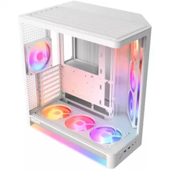 NZXT H6 RGB+ 2026 mid-tower airflow speldatorchassi vit härdat glas