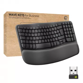 Logitech Ergo Series Wave Keys for Business trådlöst ergonomiskt tangentbord, italiensk layout, Graphite