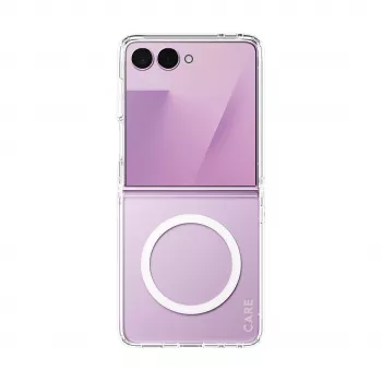 PANZERGLASS CARE Urban Case Clear med vit Qi för Samsung Galaxy Z Flip8 / Z Flip7