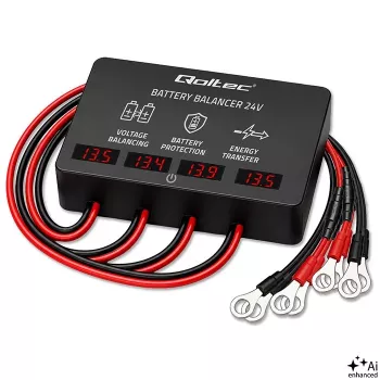 Qoltec 48V batteribalancer för 4 x 12V-batterier | 10A | AGM GEL LiFePO4 | LED