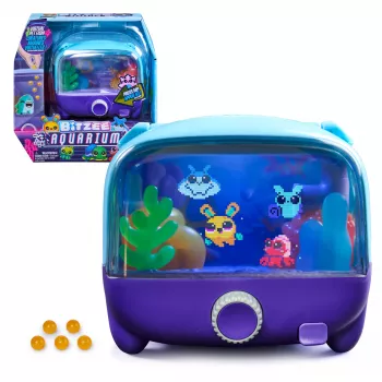 Bitzee Aquarium interaktivt digitalt husdjursleksak med 20+ virtuella husdjur, touch- och rörelsekontroll, lila/rosa