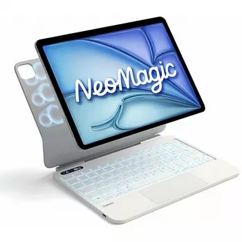 Inateck NeoMagic KB903-11A magnetiskt tangentbordsskal för iPad Air 11 / iPad Pro 11, QWERTZ, mjölkvit