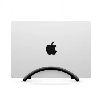 Twelve South BookArc Flex vertikalt laptopställ för MacBook och bärbara datorer, svart eloxerad aluminium, platsbesparande desktop-dockningsstation med kabelhantering