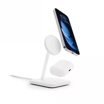Twelve South HiRise 2 Deluxe Qi2 trådlös laddningsställ, vit