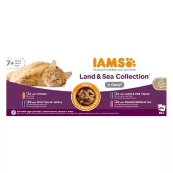 IAMS Delights Senior Land & Sea Collection i sås 12x85g
