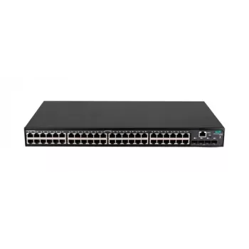 HPE FlexNetwork 5140 48G 4SFP+ EI switch – 48x gigabit Ethernet, 4x 10G SFP+-uplinkar, Layer 3 smart managed, rackmonterbar