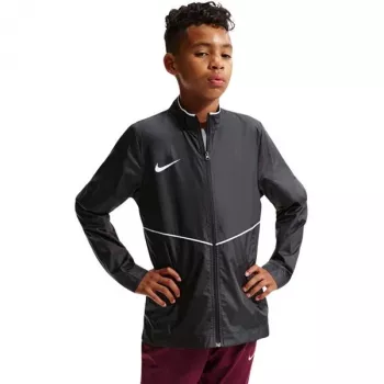 Nike Park 26 Rain barn vattenavvisande jacka med genomgående dragkedja och huva - svart, storlek L