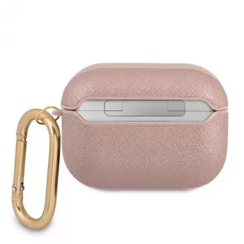 GUESS GUAPSASMP AirPods Pro-fodral Saffiano Script Metal Collection rosa