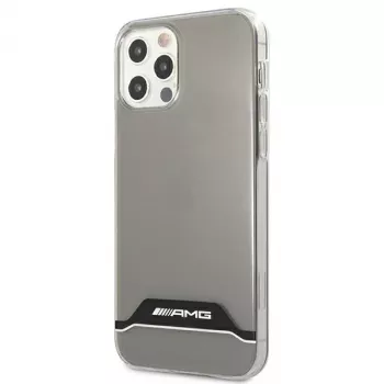 AMG AMHCP12MTCBW iPhone 12/12 Pro genomskinligt hårt skal elpläterat svart & vitt