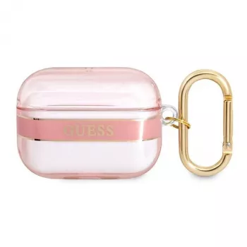GUESS AirPods Pro-fodral med bärrem rosa Strap Collection