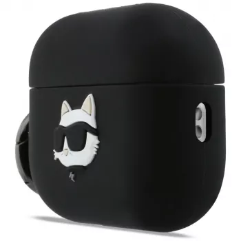 Karl Lagerfeld Silicone Choupette Head 3D Case for AirPods Pro 3 - Black