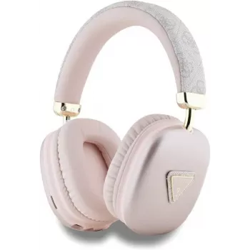 GUESS PU-läder 4G Triangle Logo Bluetooth stereohörlurar rosa