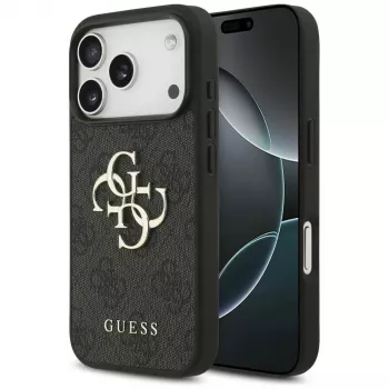 GUESS 4G Big Logo skyddsskal för iPhone 17 Pro / 18 Pro – svart