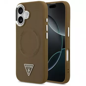 GUESS Triangle Logo MagSafe-skal för iPhone 17 – brunt