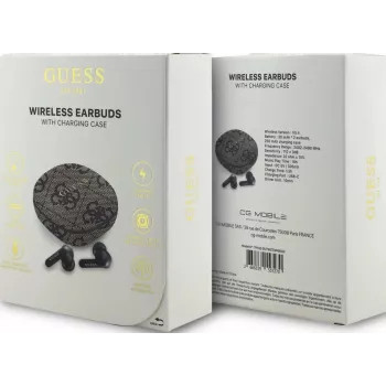 Guess 4G Classic Metal Logo True Wireless-hörlurar med ENC och laddningsfodral (bruna)