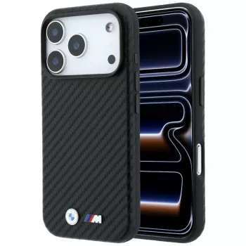BMW M Carbon Metal Logo MagSafe-skal för iPhone 18 Pro / 17 Pro – svart