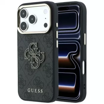 GUESS 4G & Big Resin Logo skal för iPhone 17 Pro / 18 Pro – svart