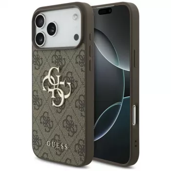 GUESS 4G Big Logo baksideskal för Apple iPhone 17 Pro / 18 Pro – brun