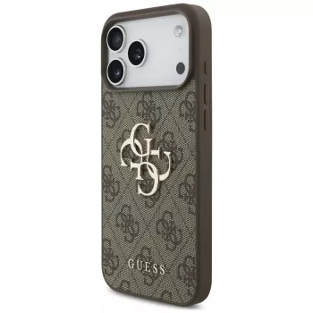 GUESS 4G Big Logo baksideskal för Apple iPhone 17 Pro / 18 Pro – brun