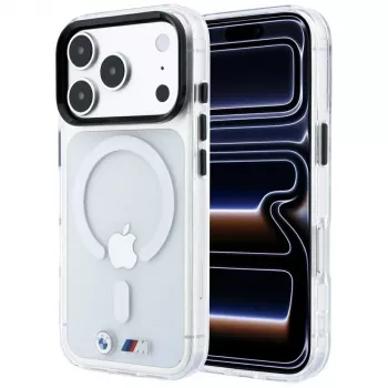 BMW M IML glänsande metallogo & lister MagSafe-skal för iPhone 18 Pro / 17 Pro – transparent
