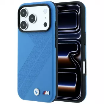 BMW M Tire Track metallogo MagSafe-skal för iPhone 18 Pro / 17 Pro – blå