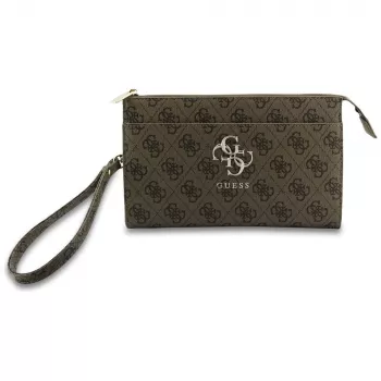 Guess Phone Pouch 4G Big Logo – brun crossbody-väska med kortfack