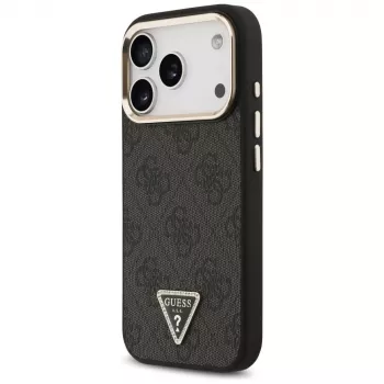 GUESS 4G Triangle Logo MagSafe-skal för iPhone 18 Pro / 17 Pro – svart & guld