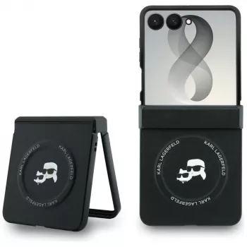 Karl Lagerfeld Karl & Choupette Pins MagSafe Case for Samsung Galaxy Z Flip8 - Black