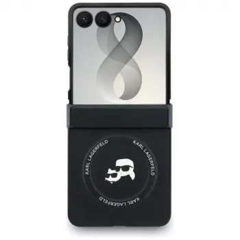 Karl Lagerfeld Karl & Choupette Pins MagSafe Case for Samsung Galaxy Z Flip8 - Black