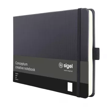 SIGEL CO201 anteckningsbok A5 blank svart 66 blad