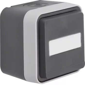 Hager WNC181 SCHUKO-utanpåliggande uttag med lock och märkfält, W.1, IP55