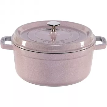 Staub La Cocotte 24 cm rund gjutjärnsgryta, körsbärsblom