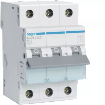 Hager MBN332E dvärgbrytare, 3P, B32, 6 kA