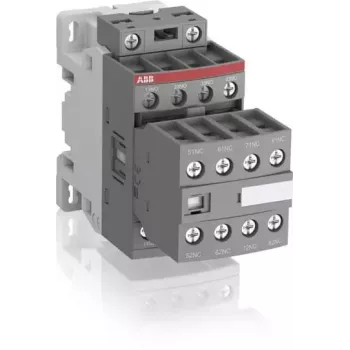 ABB NF44E hjälpkontaktor, 4NO+4NC, 24-60V AC/20-60V DC elektronisk spole, skruvanslutningar, DIN-skena