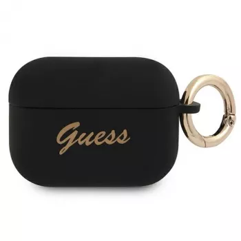 GUESS GUAPSSSK AirPods Pro-fodral svart silikon Vintage Script