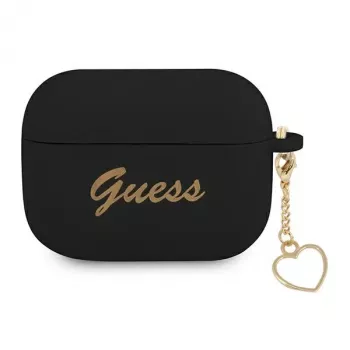 GUESS GUAPLSCHSK AirPods Pro-fodral svart silikon Charm Heart Collection