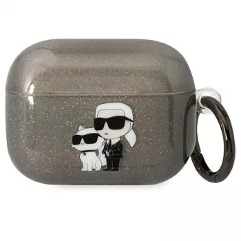 Karl Lagerfeld KLAPHNKCTGK AirPods Pro-fodral glitter Karl & Choupette svart