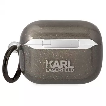 Karl Lagerfeld KLAPHNKCTGK AirPods Pro-fodral glitter Karl & Choupette svart