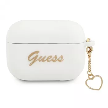 Guess GUAPLSCHSH AirPods Pro-fodral vitt silikon Charm Heart Collection