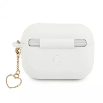 Guess GUAPLSCHSH AirPods Pro-fodral vitt silikon Charm Heart Collection