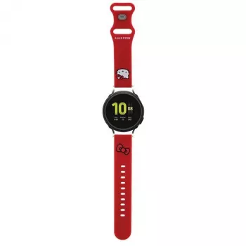 Hello Kitty universellt silikonarmband HKUWMSCHBLR rött Kitty Head 20 mm
