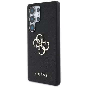 GUESS Grained Big 4G Logo Small Classic Logo skal för Samsung Galaxy S25 Ultra – svart