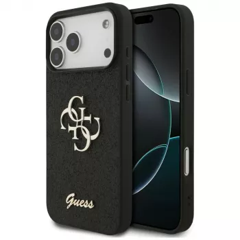 GUESS Fixed Glitter Big 4G skal för iPhone 18 Pro Max / 17 Pro Max – svart