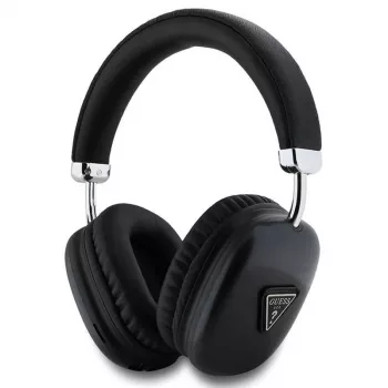 GUESS Bluetooth 5.3 over-ear-hörlurar med metallisk triangel logo – svart