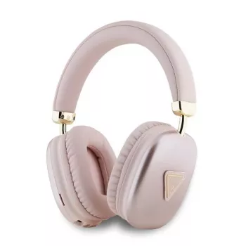 GUESS Metallic Triangle Logo on-ear Bluetooth-hörlurar V5.3 rosa