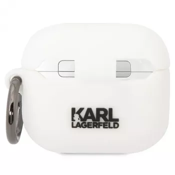 Karl Lagerfeld KLACA3SILKCW AirPods 3 Cover White Silicone Karl & Choupette