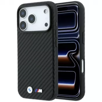 BMW M Carbon Metal Logo MagSafe-skal för iPhone 18 Pro Max / 17 Pro Max – svart