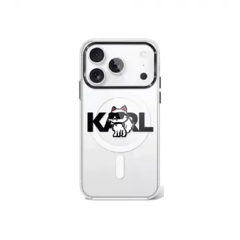 Karl Lagerfeld IML Choupette Sketch Logo MagSafe-skal för iPhone 17 Pro – transparent