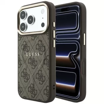GUESS Embossed 4G Classic MagSafe-skal för iPhone 17 Pro Max / 18 Pro Max – brun