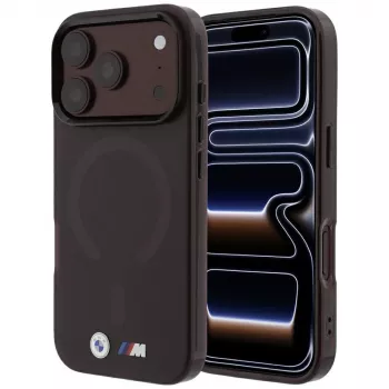 BMW M IML Frosted Metal Logo & Trims MagSafe-skal för iPhone 18 Pro Max / 17 Pro Max – burgundy